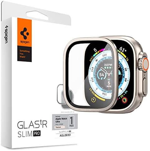 מגן מסך זכוכית מחוסמת עם מגש סגסוגת [Glas.tR רזה פרו] עוצב עבור אפל שעון אולטרה טיטניום